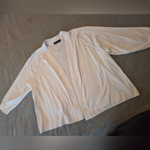 Lane Bryant White Open-Front Cardigan